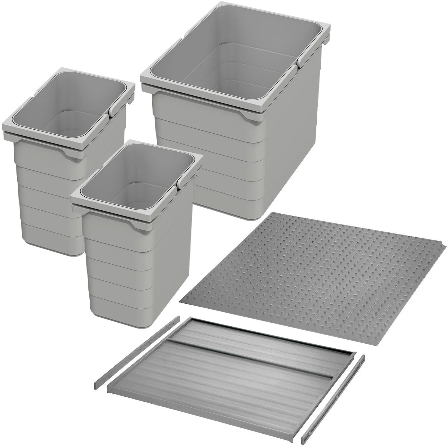 Ninka Abfalltrennsystem Eins2vier KB 450 mm 2x 7L 15L Alugrau für Seitenstä günstig online kaufen