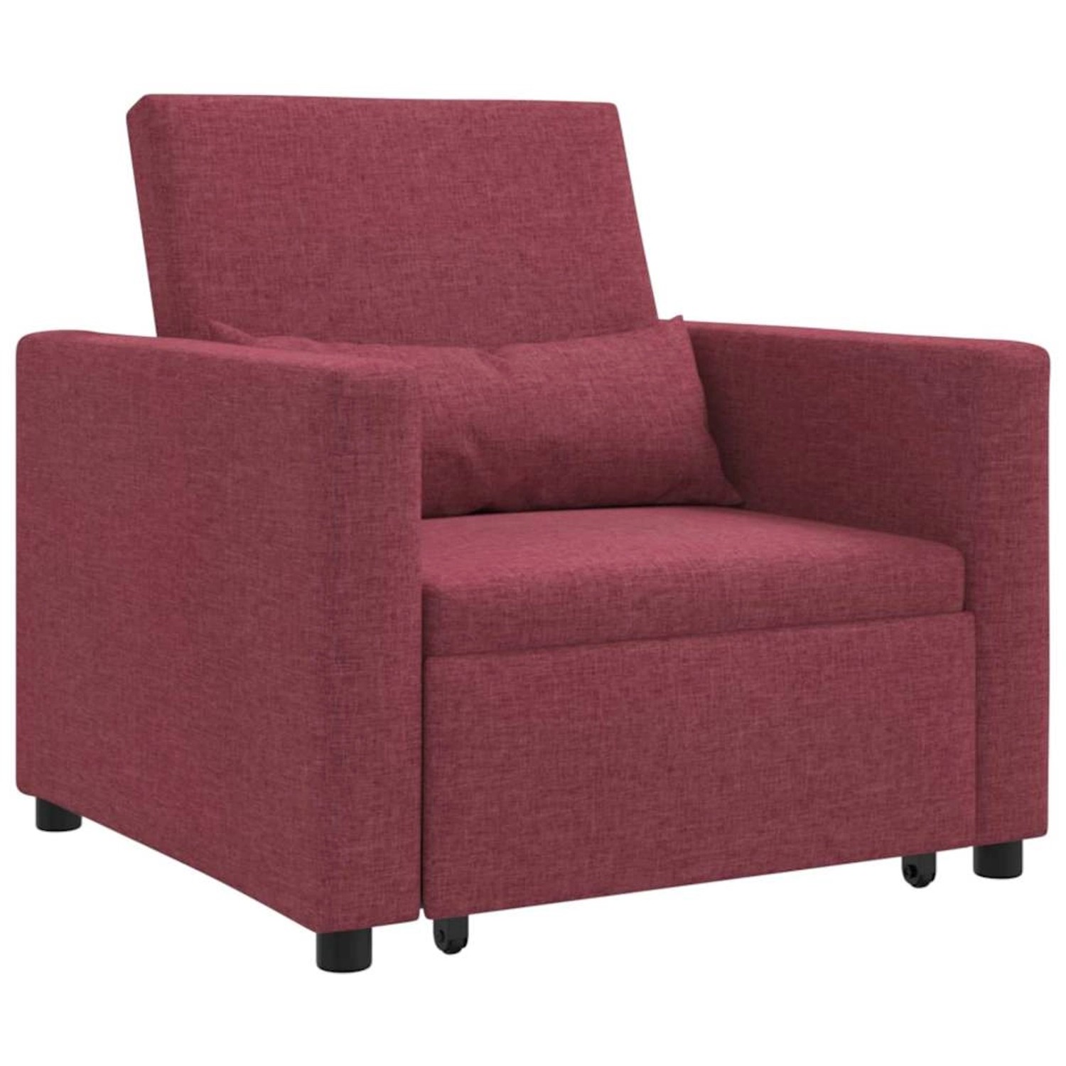 vidaXL Einzel-Schlafsofa mit Rädern Weinrot 90 x 165 x 87 cm Stoff 42002687