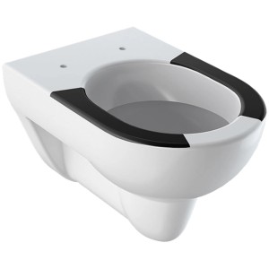 Geberit Wand-WC Renova, Tiefspüler, weiße Keramik mit geklebter Sitzfläche, ohne WC-Sitz.