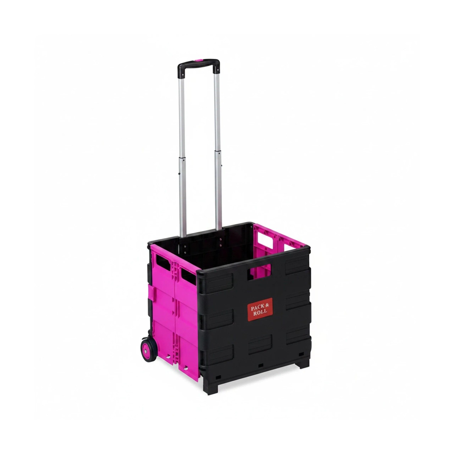 Relaxdays Einkaufstrolley ABS-Kunststoff Pink Klappbar 98 cm x 45,5 cm x 37 cm 2,6 kg
