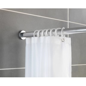 Homease Duschvorhangstange Ohne Bohren – Teleskopstange Rostfrei, 311–361 Cm, Schwarz, Für Bad & Balkon