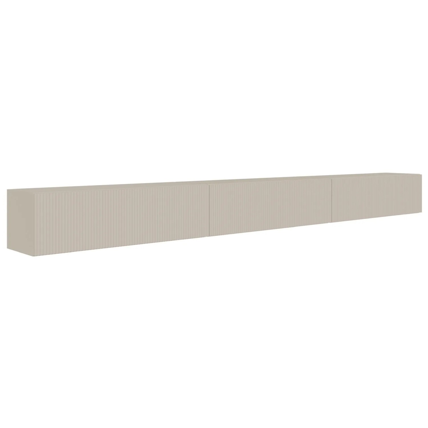 Selsey TV-Hängeboard Veldio mit Lamellenfront 300 cm Greige