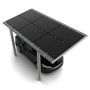 Ximax Solarcarport Linea Typ 80, 555,8 x 272,6 cm Edelstahl-Look 64 kg/m²