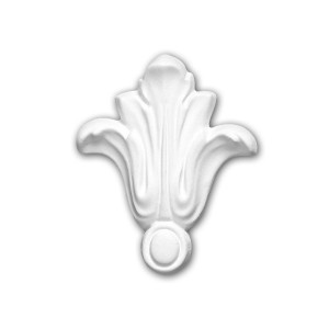 Weißes PROFHOME Zierelement 160005 aus Polyurethan für Stuckdekor.