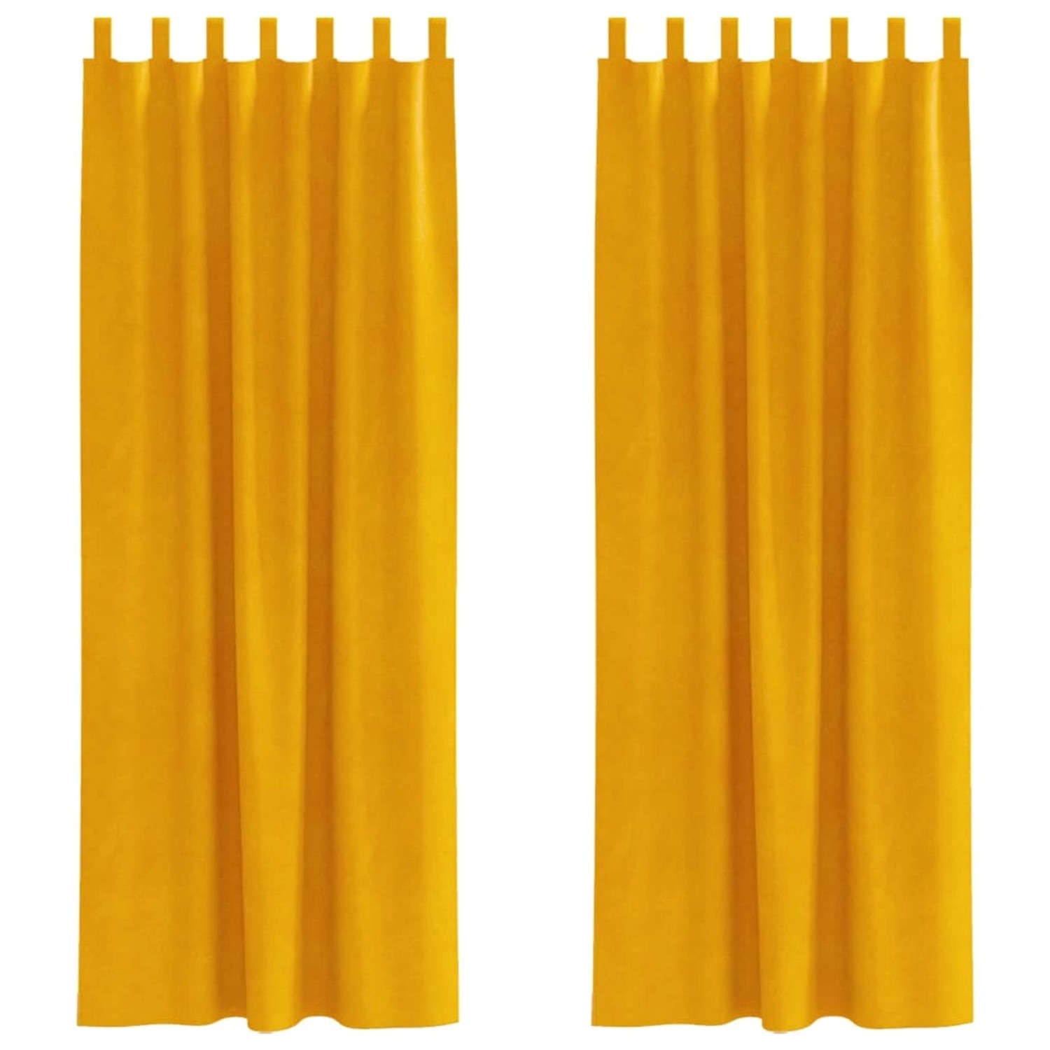 vidaXL Vorhänge 2 Stk Senfgelb 140 x 260 cm Samt 4107282 günstig online kaufen