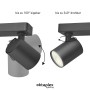 Oktaplex Bora Spotbalken, 3-flammig, schwarz, schwenkbar. Flexibel einstellbare LED Lampe für Decke und Wand.