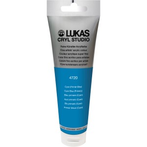 Tube Lukas Cryl Studio Premium Acrylfarbe Cyan (Primär-Blau), 125ml.