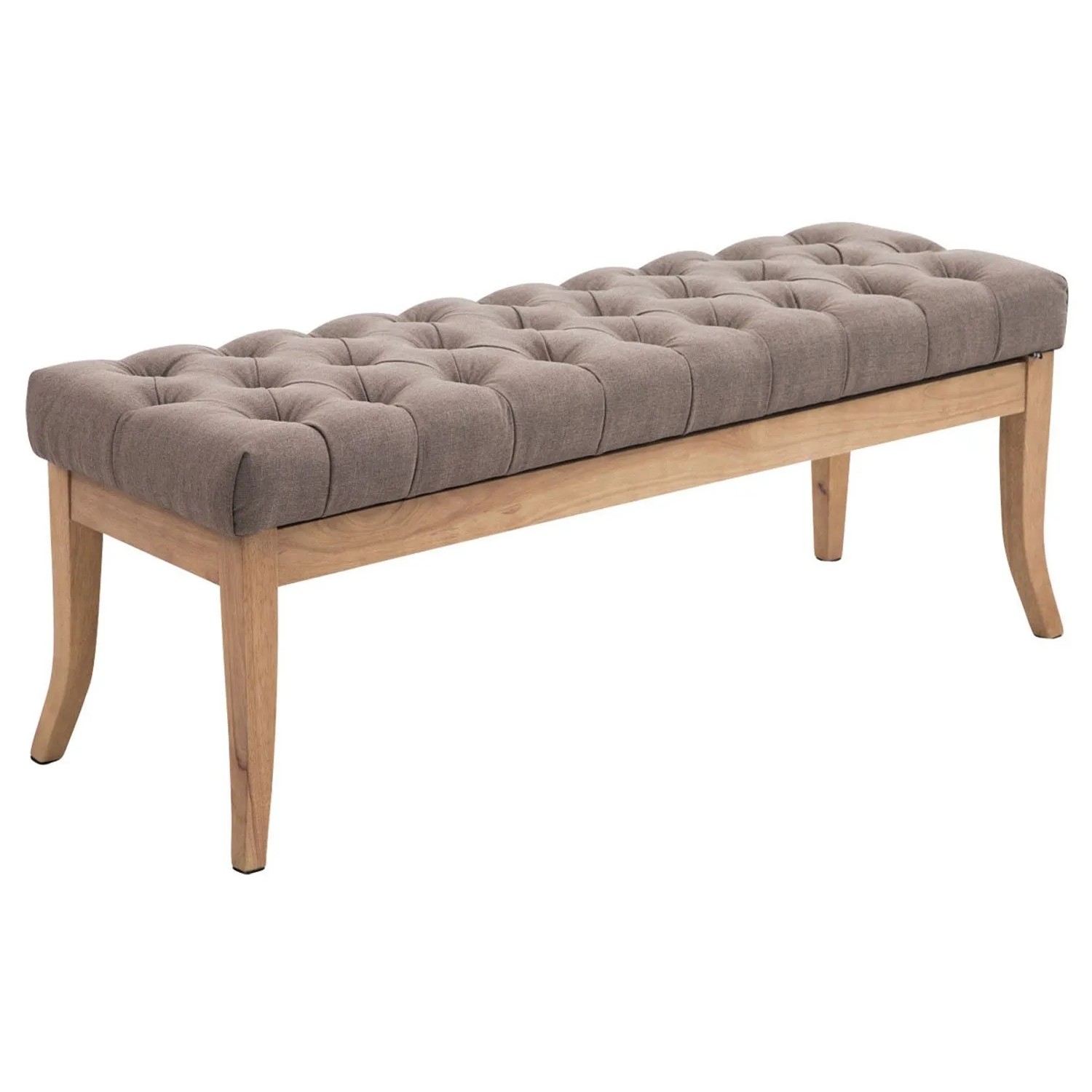 DELUKE Sitzbank CANNES Stoff Taupe 120x38x46cm Hellbraun Sitzbank Flur Sitzhocker Esszimmerbank Polsterbank Schlafzimmer