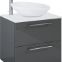 Maximus Waschbeckenunterschrank Stylo, anthrazit, 60 cm mit Aufsatzwaschbecken und Armatur.