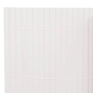 Weißer vidaXL PVC Gartenzaun mit vertikalen Latten. Witterungsbeständiger Sichtschutz für Garten und Balkon.