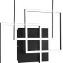 Moderne, dimmbare LED-Deckenleuchte Mobile, 28W, schwarz matt, mit geometrischen Rahmen.