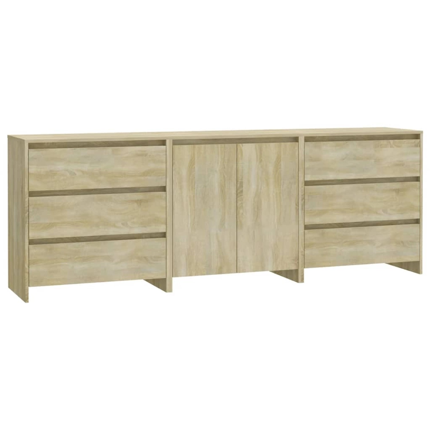 vidaXL 3-Tlg Sideboard Sonoma-Eiche Holzwerkstoff 3098067