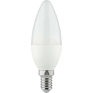 E14 LED Leuchtmittel in Kerzenform, 4,5 W, warmweißes Licht für Wohnräume.