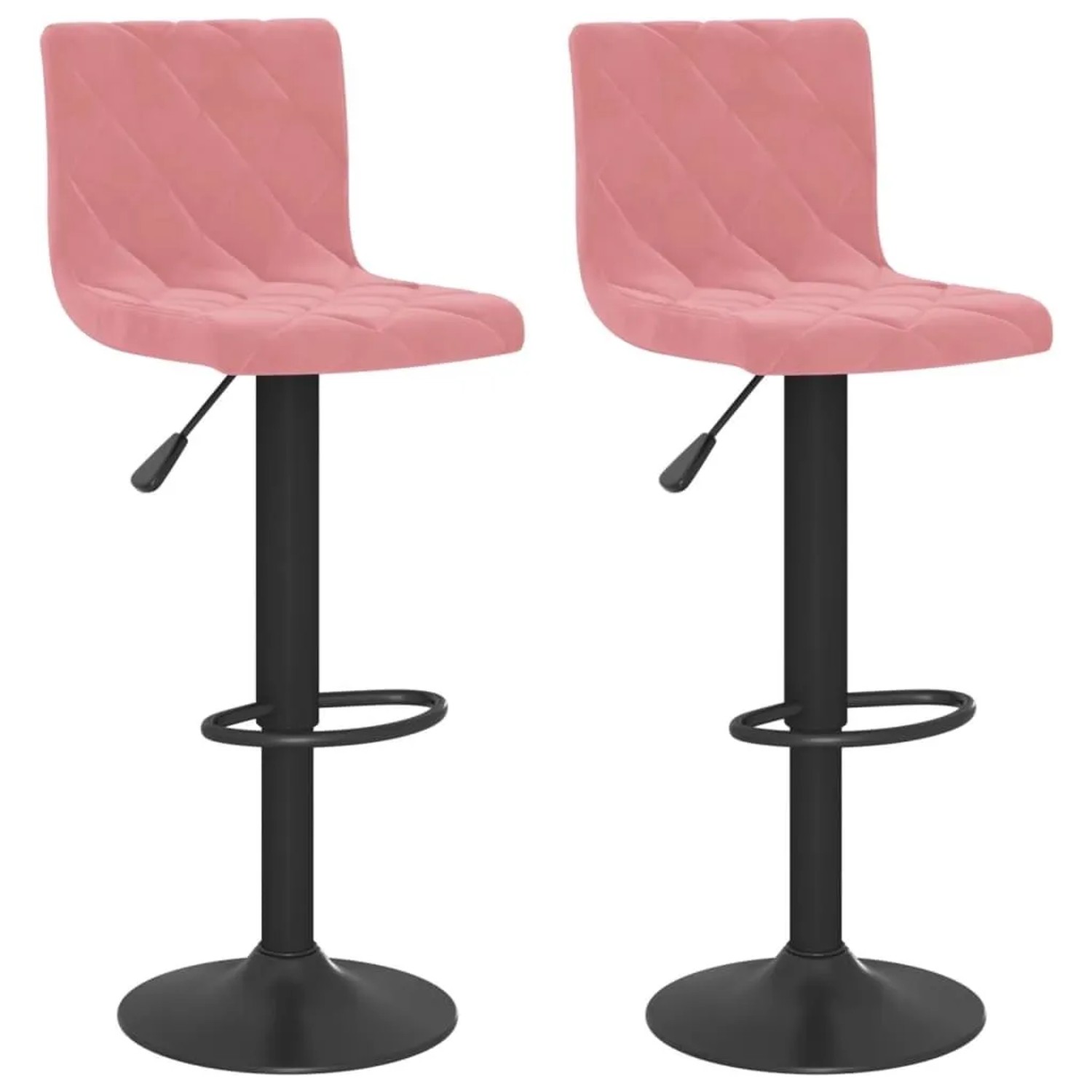 vidaXL Barhocker 2 Stk Rosa Samt 333736