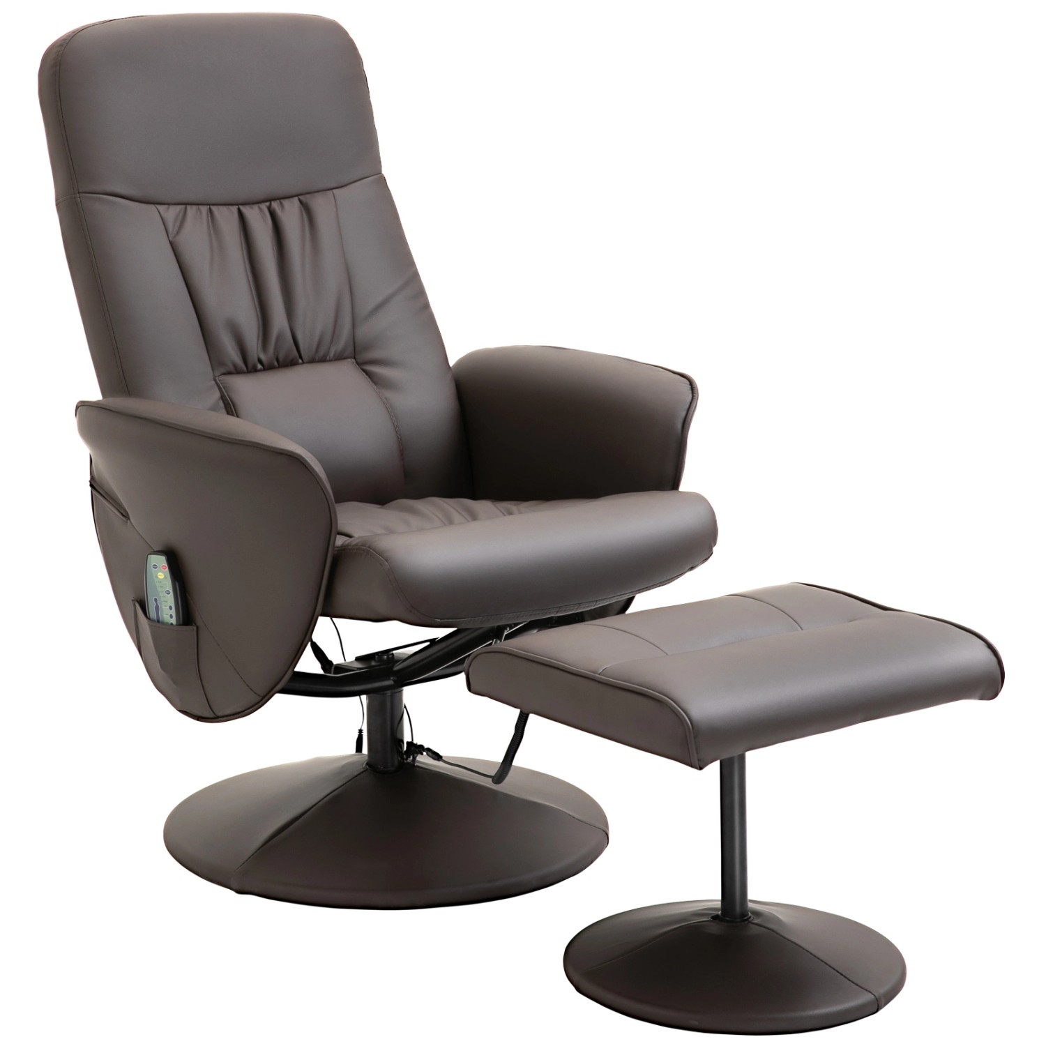 HOMCOM Massagesessel mit Fußhocker Stauraum Liegefunktion Braun 76 x 81 x 1 günstig online kaufen