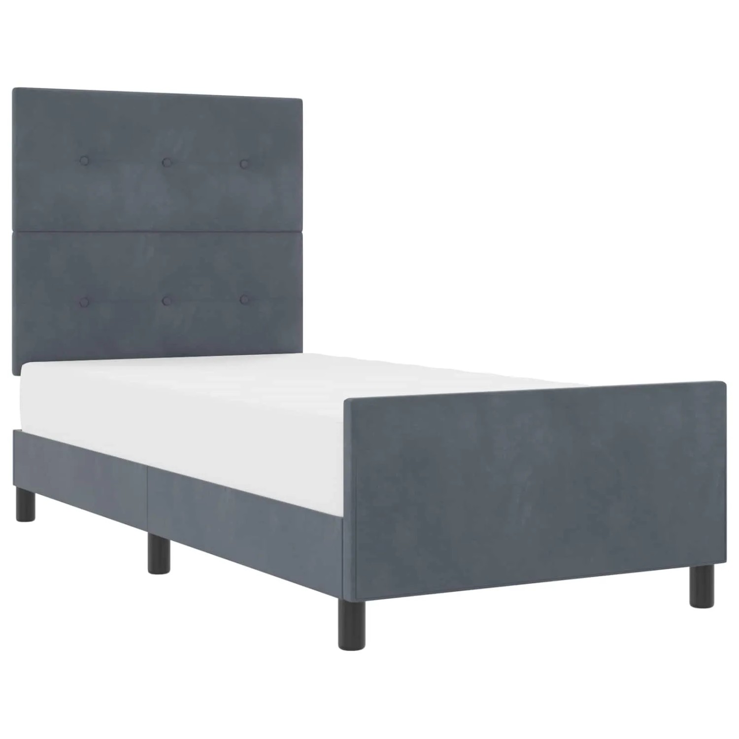 vidaXL Boxspringbett mit Kopfteil Dunkelgrau 90 x 190 cm Samt 3344910