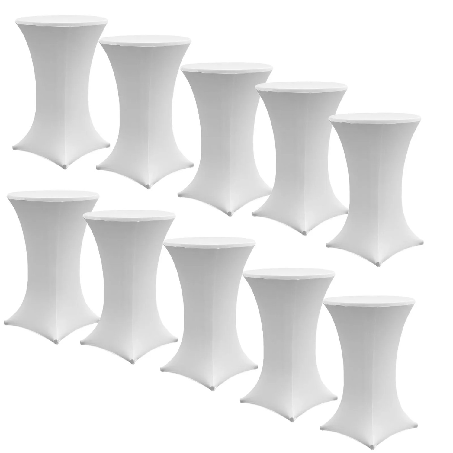TRUTZHOLM 10er Set Stehtischhusse Stretch 70cm Weiß