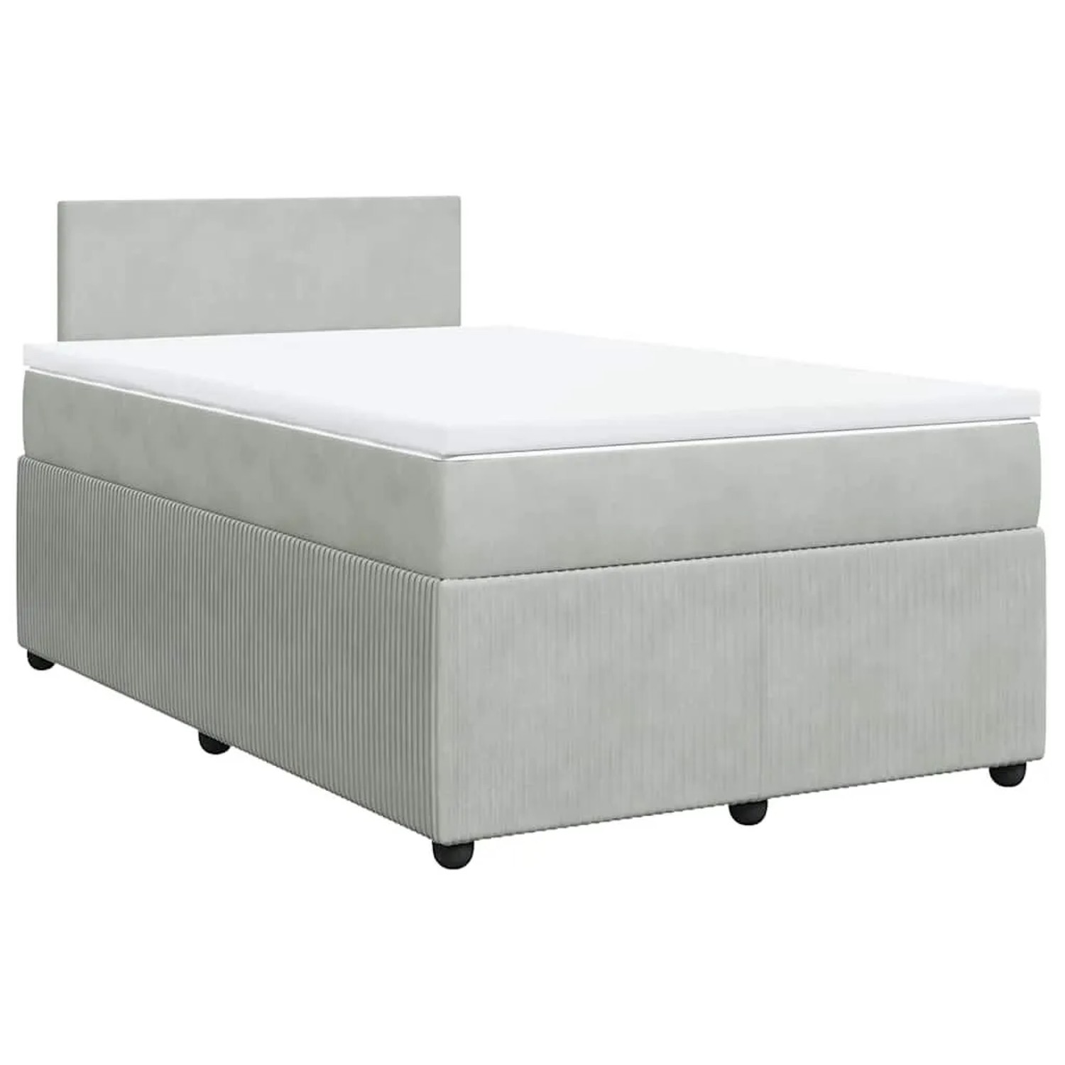 vidaXL Boxspringbett mit Matratze Hellgrau 120x200 cm Samt 3287704