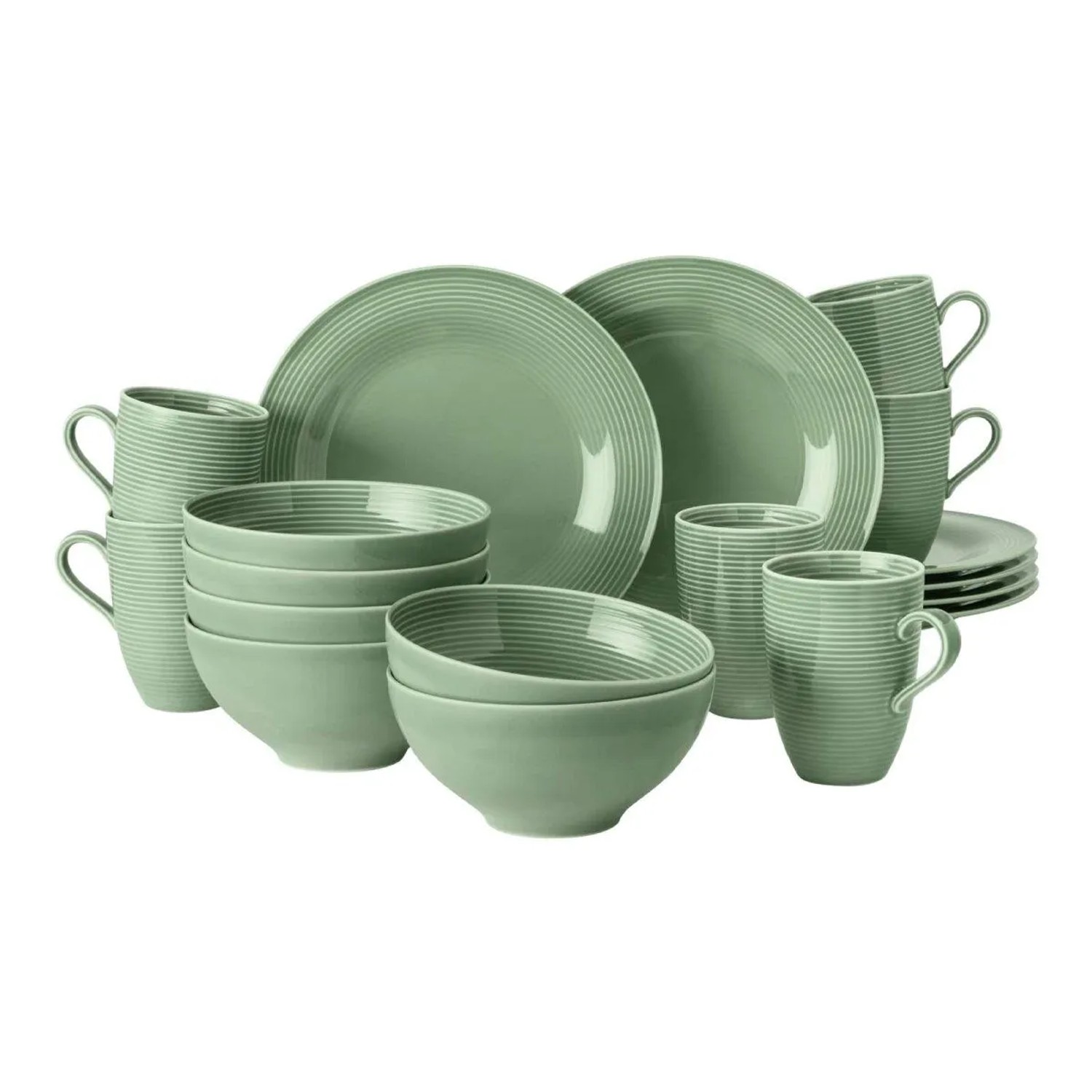 Seltmann Weiden Beat Color Glaze Frühstücks-Set 18-teilig Salbeigrün