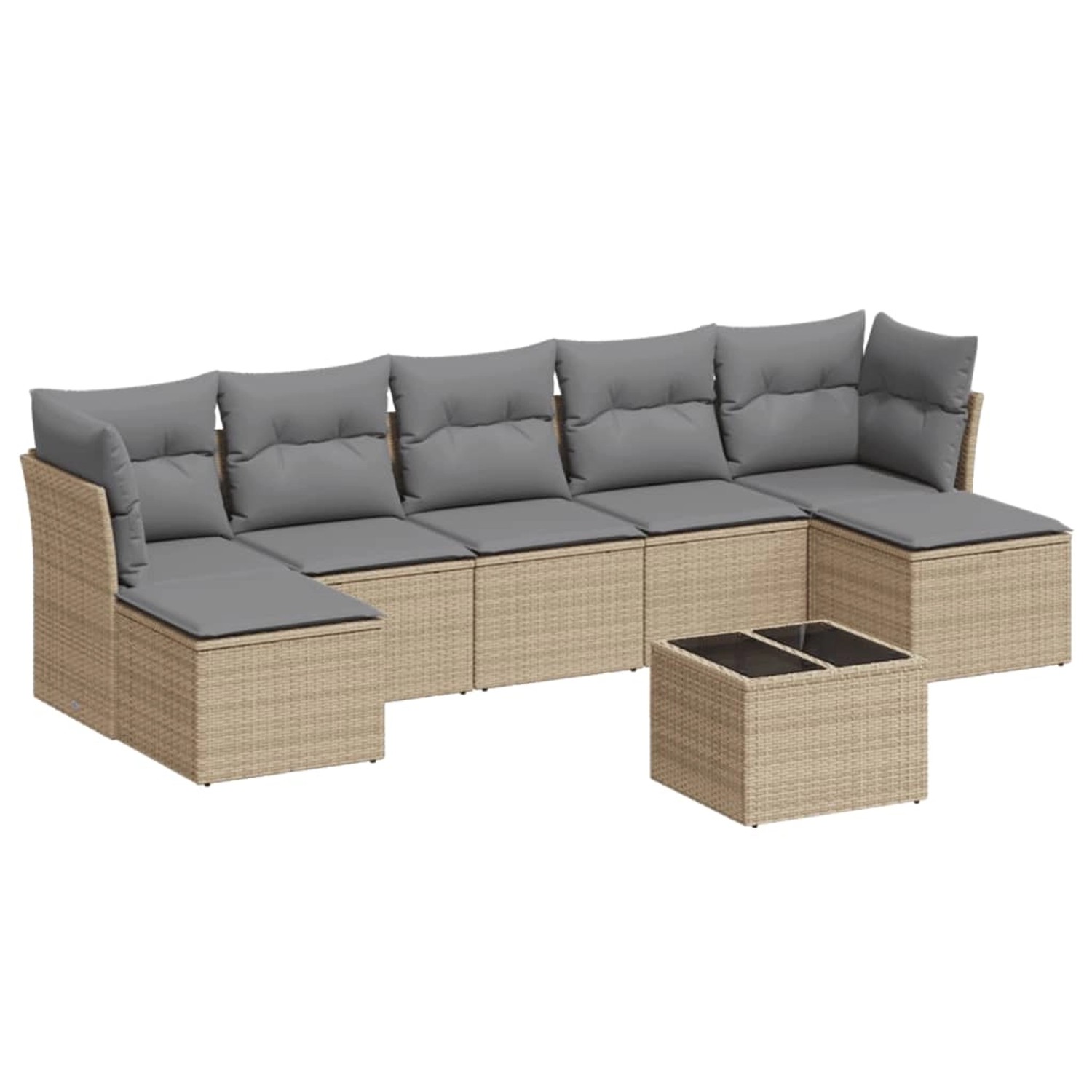 vidaXL 8-tlg Garten-Sofagarnitur mit Kissen Beige Poly Rattan Modell 100 günstig online kaufen