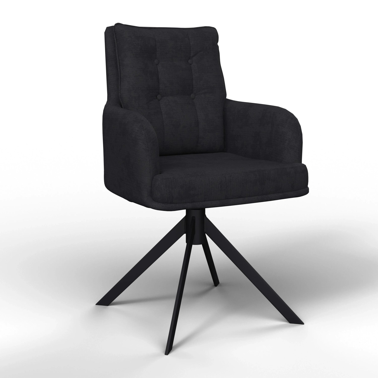 Bessagi Home Armlehnstuhl Marietta Schwarz Webstoff Gepolstert