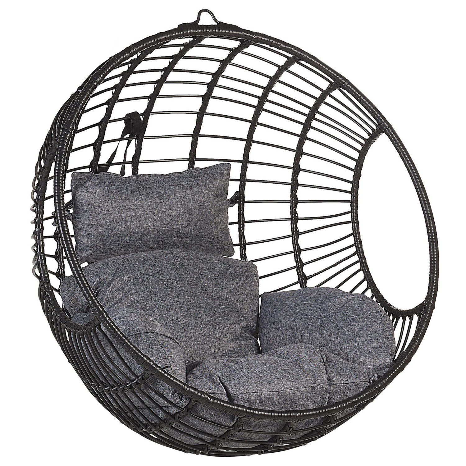 Beliani Hängesessel Schwarz Grau 65x99x99