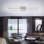 Moderne LED-Deckenleuchte Iven aus Stahl, 110x25 cm, dimmbar und mit Fernbedienung.
