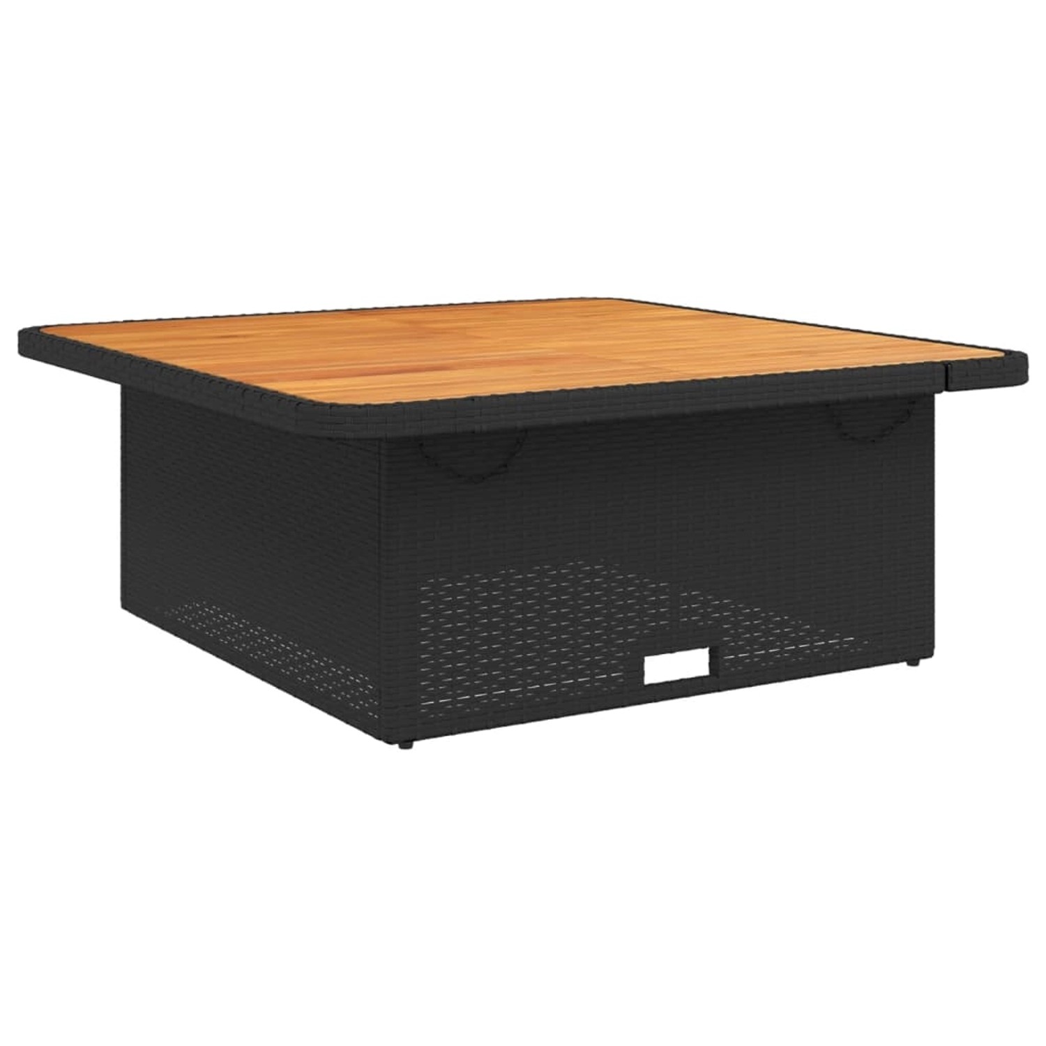 vidaXL Gartentisch Schwarz 110x110x71 cm Poly Rattan und Akazienholz 368272 günstig online kaufen