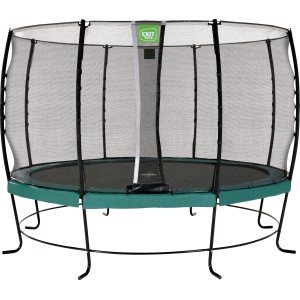 Grünes EXIT Lotus Classic Gartentrampolin, Ø 366 cm, mit Sicherheitsnetz für sicheren Springspaß.