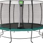 Grünes EXIT Lotus Classic Gartentrampolin, Ø 366 cm, mit Sicherheitsnetz für sicheren Springspaß.