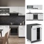 Vicco R-Line Küchenzeile, 200 cm, Weiß Hochglanz/Anthrazit, ohne Arbeitsplatte.