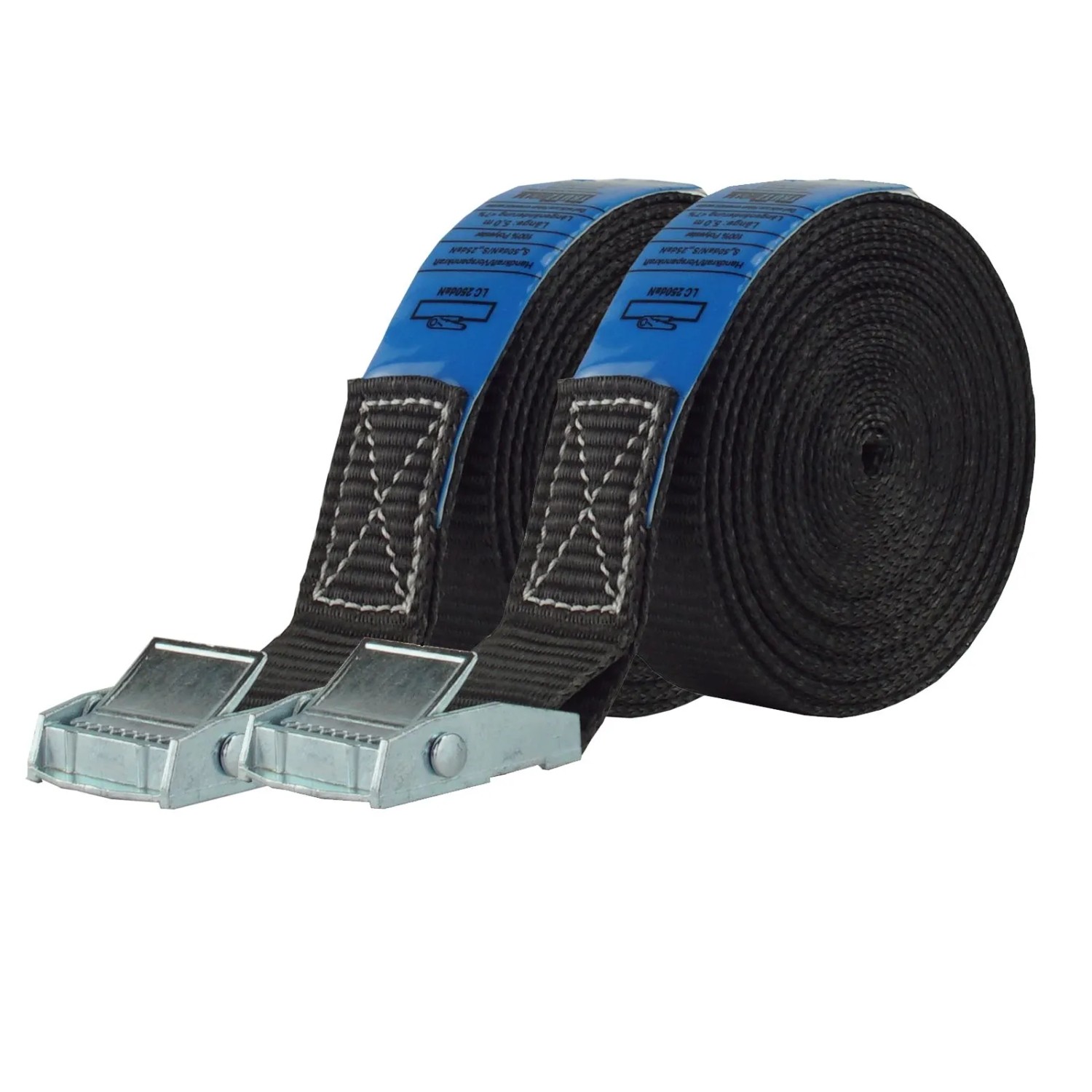 TRUTZHOLM 2x Profi Spanngurt Klemmschloss Auto 1 Teilig 4m 250 kg Schwarz