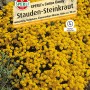 Samenpackung Sperli Stauden-Steinkraut 'Cotton Candy Gelb' mit gelben Blüten.