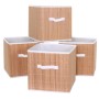 4er-Set MCW Faltboxen C21 aus Bambus mit Tragegriff, ideal zur Aufbewahrung.