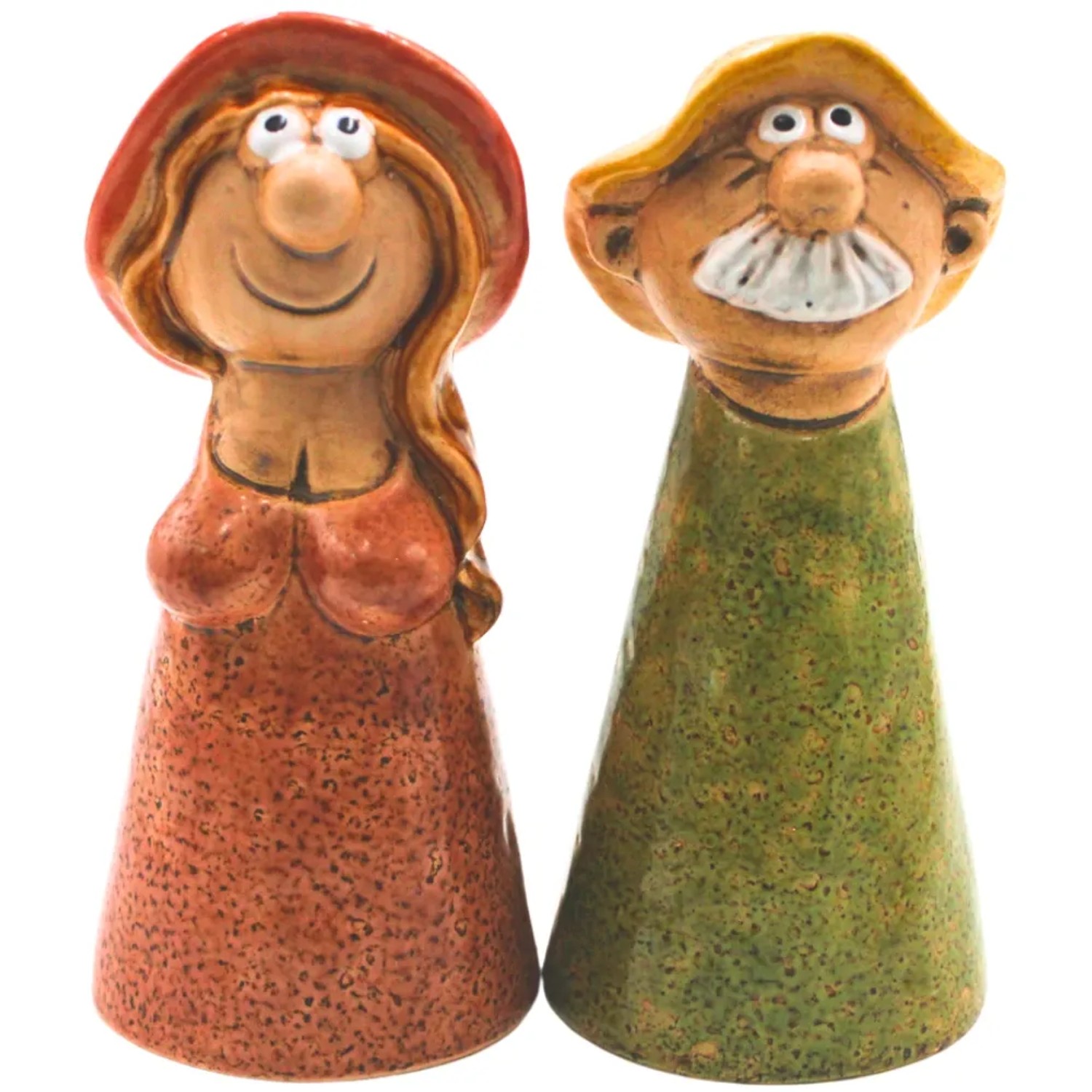 Dekohelden24 Keramik Zaunstecker Zaunhocker Mann und Frau als 2er Set Maße je Figur L/B/H ca 9 x 9 x 20 cm