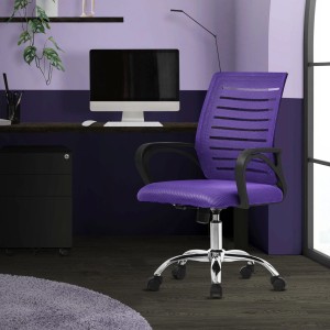 Ergonomischer, lila ML-Design Bürostuhl mit Netzrückenlehne und verstellbarer Höhe.