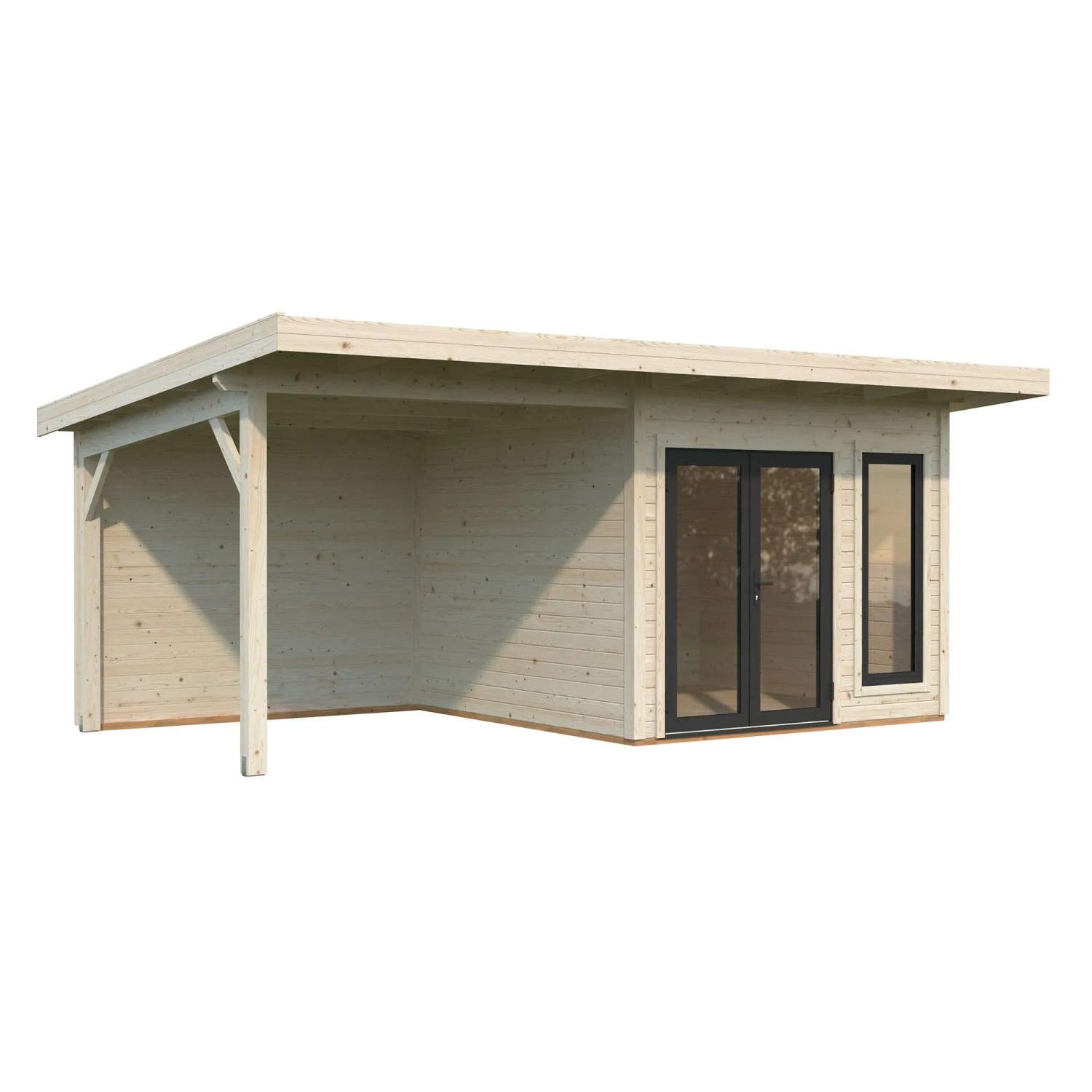 Palmako Holz-Gartenhaus Aurelia Pultdach Tauchgrundiert 599 cm x 300 cm 16,3 m²