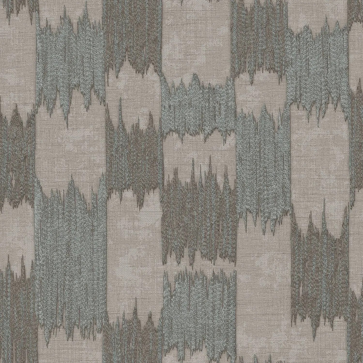 PROFHOME Re521035-Di Ethno Tapete Textiloptik Glänzend Grau Beige 0,53 m x 10,05 m  5,33 m2