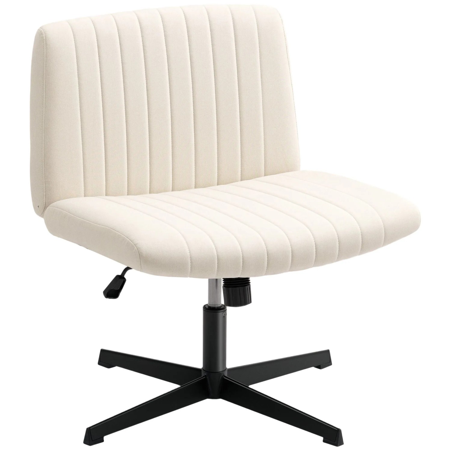 HOMCOM Office Chair Leinen 65L x 64B x 73-83H cm Cremeweiß