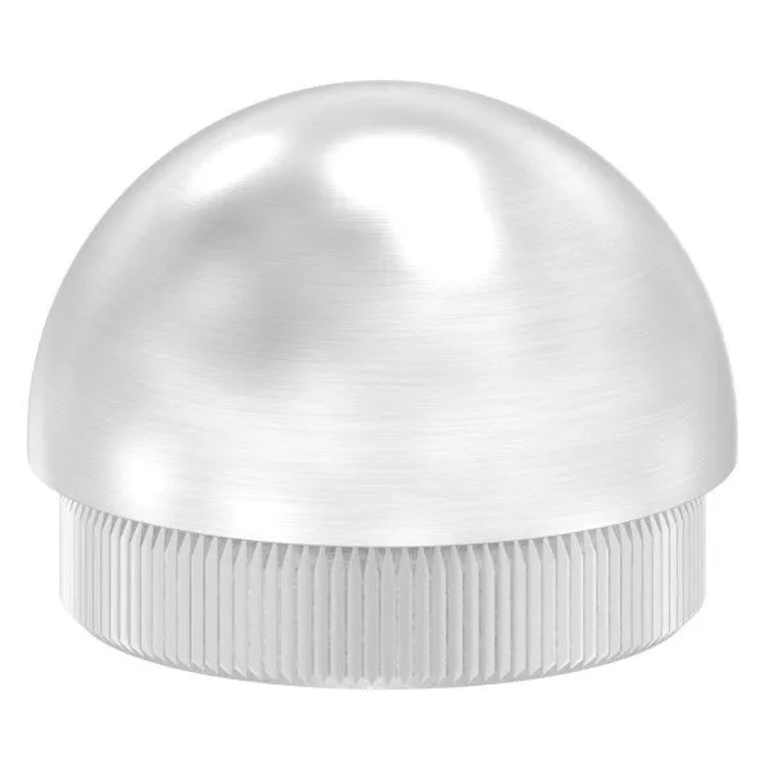 FeNau Einsteckkappe V2A Edelstahl Für Rohr Ø 40,0x2,0 mm Halbrund Mit Rändelung