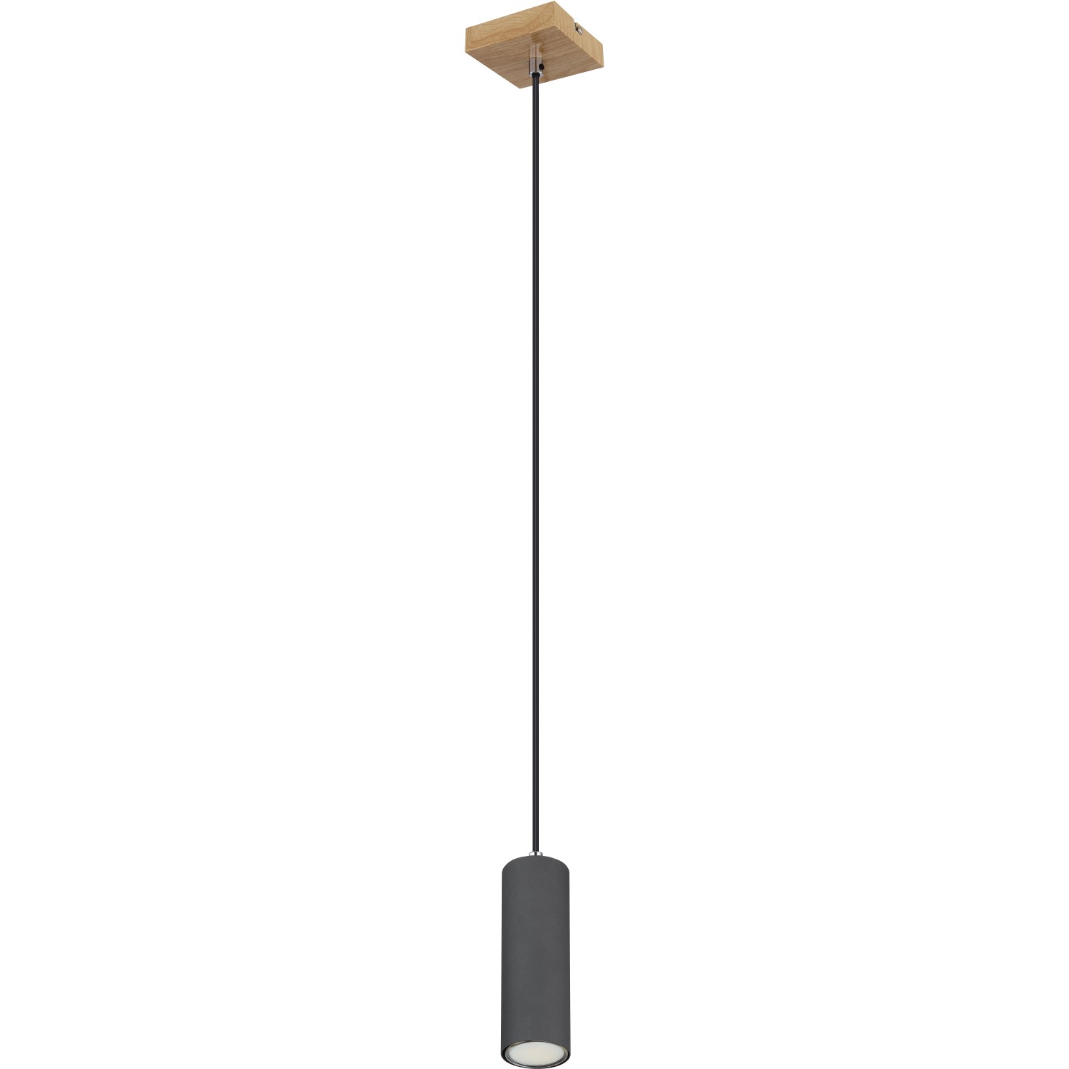 Moderne Globo Pendelleuchte Robby, 1-flammig, Graphit Dunkel, zylinderförmiger Schirm.