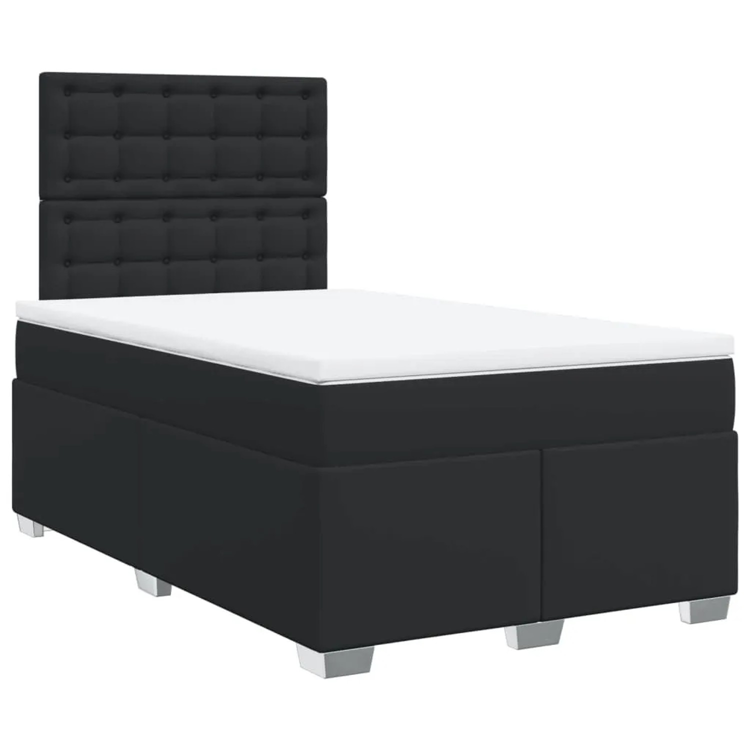 vidaXL Boxspringbett mit Matratze Schwarz 120x200 cm Kunstleder 3293016 günstig online kaufen