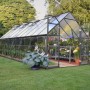 Palram Canopia Gewächshaus, 14,8 m², grau, mit Fundamentrahmen. Begehbares Gartenhaus für Pflanzenzucht.