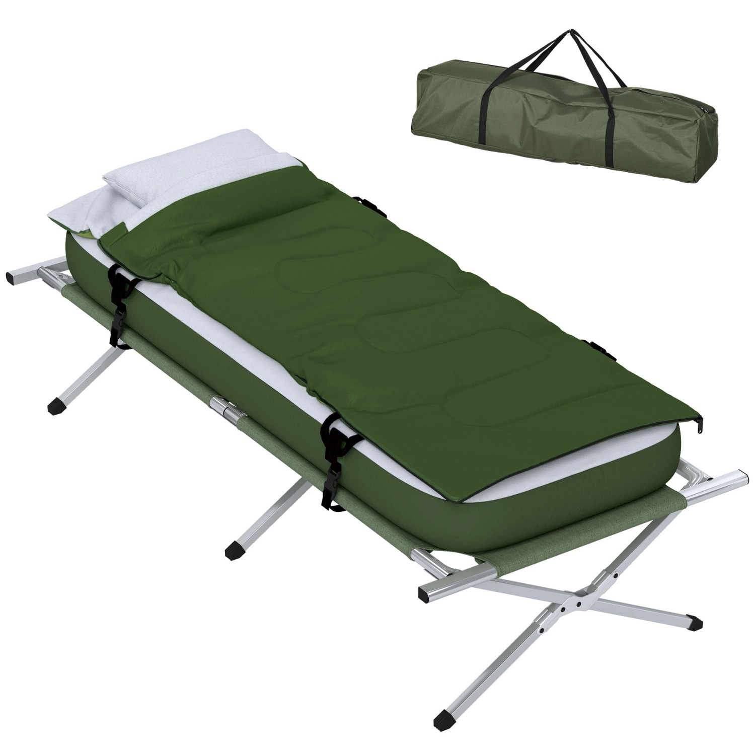Outsunny Feldbett Stahl Oxfordstoff  193L x 86B x 43/63H cm günstig online kaufen