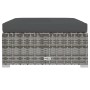 vidaXL Gartenlounge-Set, 7-teilig, grau, Polyrattan mit anthrazitfarbenem Kissen.
