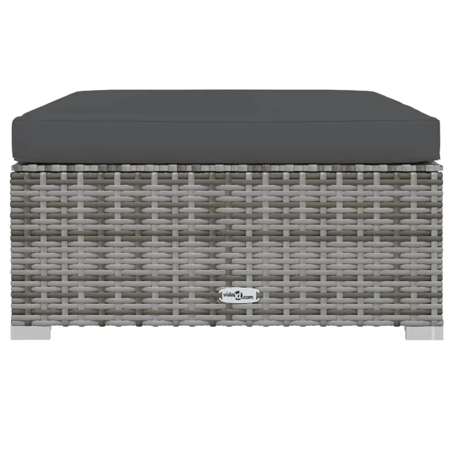 vidaXL Gartenlounge-Set, 7-teilig, grau, Polyrattan mit anthrazitfarbenem Kissen.
