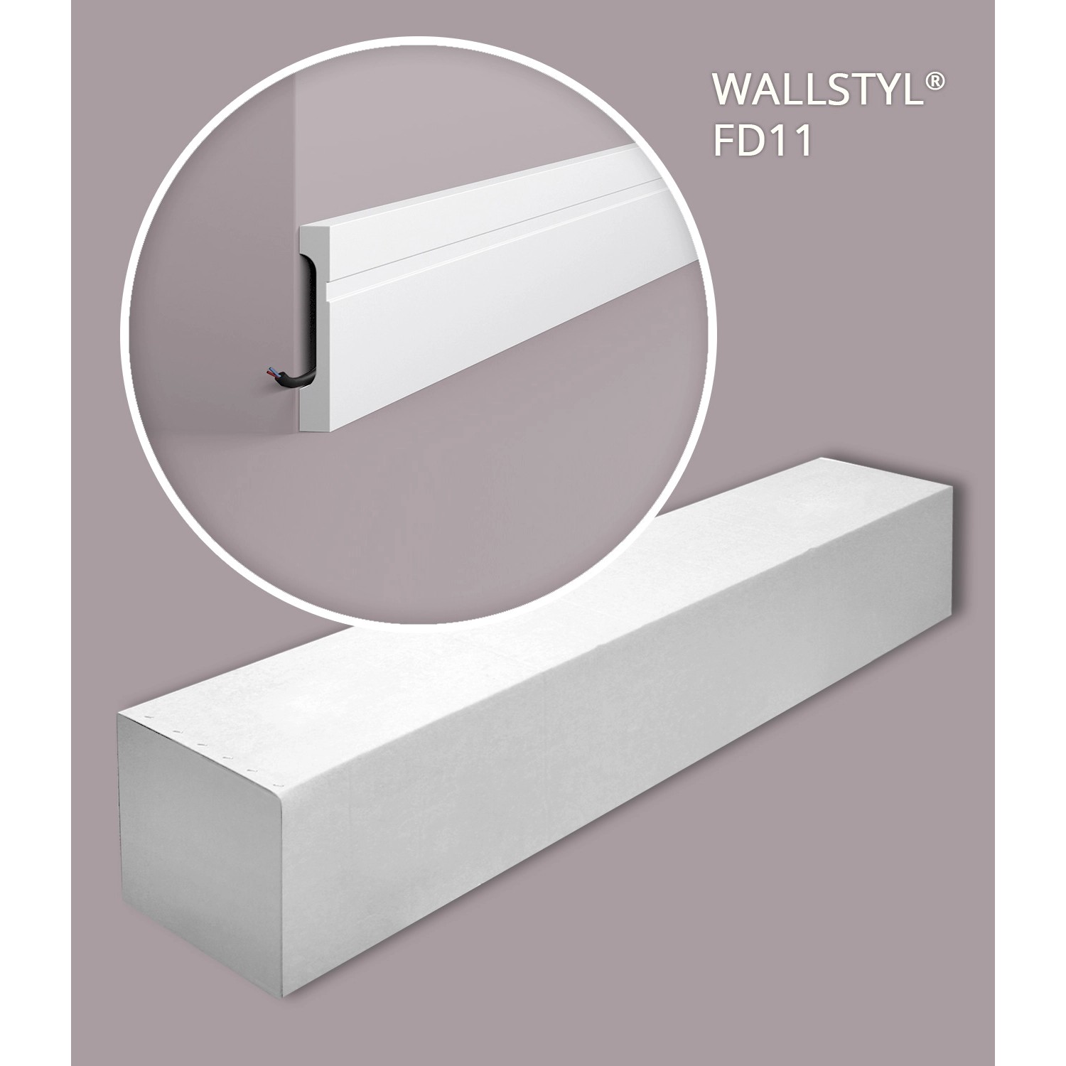 NOEL & MARQUET NMC FD11 WALLSTYL Sockelleisten Set, 26m, Weiß. Zubehör für Paneele.