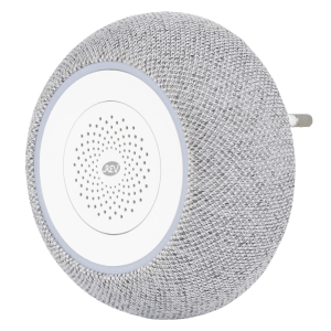 REV Ritter Funk-Gong Orchestra Mini in Grau für die Steckdose. Türklingel mit Stoffbezug.