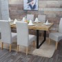 MCW Esszimmerstuhl Crotone 6er-Set, creme-beige, helle Holzbeine. Polsterstuhl-Set am Esstisch.