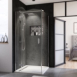 Breuer Seitenwand Quick72 Panorama, Chrom/Klarglas, 90x200 cm, für Drehtür.